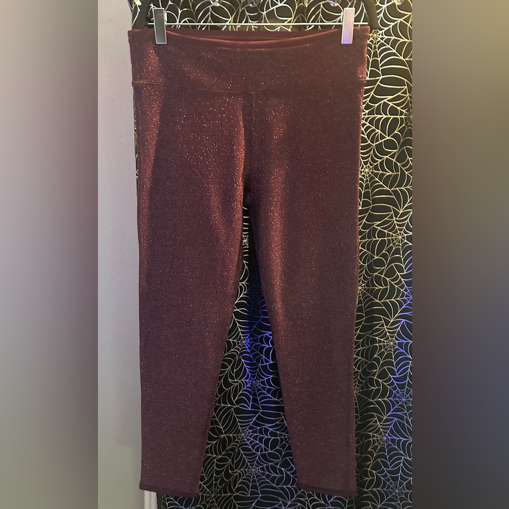 Aerie Sparkly maroon Leggings